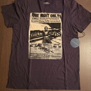 Miles Davis Vintage Poster Graphic Short Sleeve Tee - Purple